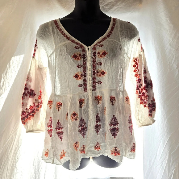 Free People Vintage Peplum Top - Picture 1 of 8